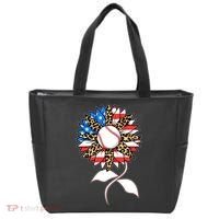 Cute USA American Flag Baseball Sunflower Tote Bag thumb 0