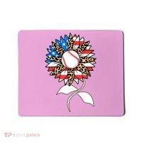 Cute USA American Flag Baseball Sunflower Mousepad thumb 0