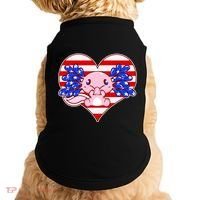 Cute USA American Flag Axolotl Doggie Tank thumb 0