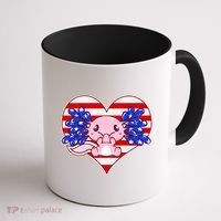 Cute USA American Flag Axolotl Coffee Mug thumb 1