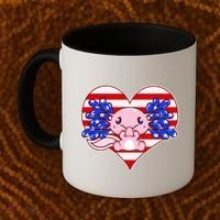 Cute USA American Flag Axolotl Coffee Mug thumb 2