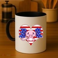 Cute USA American Flag Axolotl Coffee Mug thumb 4