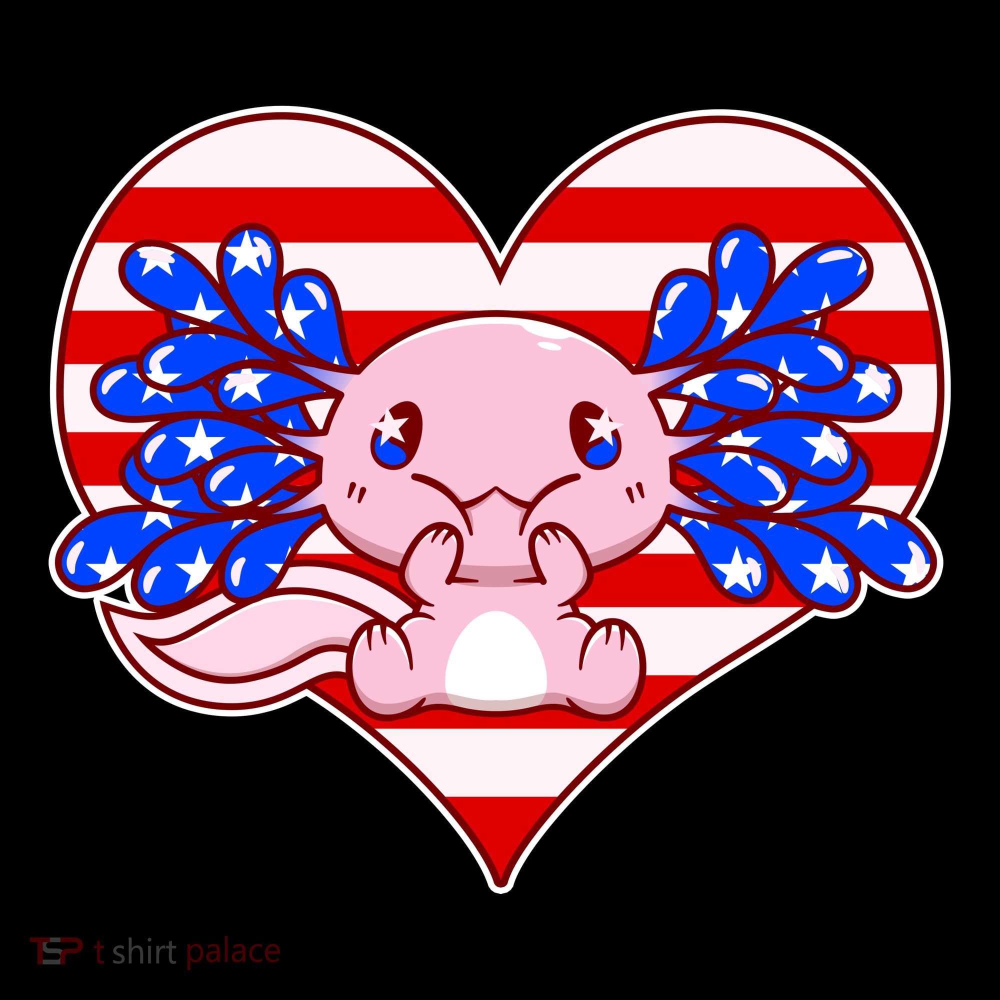 Cute USA American Flag Axolotl Coffee Mug