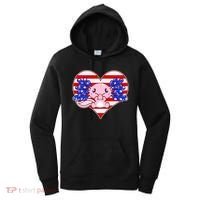 Cute USA American Flag Axolotl Women's Hoodie thumb 0