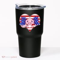 Cute USA American Flag Axolotl Tumbler thumb 0