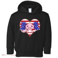 Cute USA American Flag Axolotl Toddler Hoodie thumb 0
