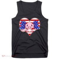 Cute USA American Flag Axolotl Tank Top thumb 0