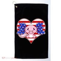 Cute USA American Flag Axolotl Golf Towel thumb 0