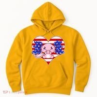 Cute USA American Flag Axolotl Hoodie thumb 0