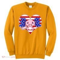 Cute USA American Flag Axolotl Sweatshirt thumb 0