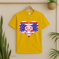 Cute USA American Flag Axolotl T-Shirt thumb 2