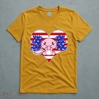 Cute USA American Flag Axolotl T-Shirt thumb 5