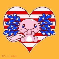 Cute USA American Flag Axolotl Mousepad thumb 1