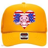 Cute USA American Flag Axolotl Hat thumb 0