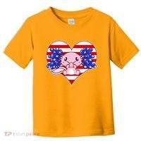 Cute USA American Flag Axolotl Toddler T-Shirt thumb 0