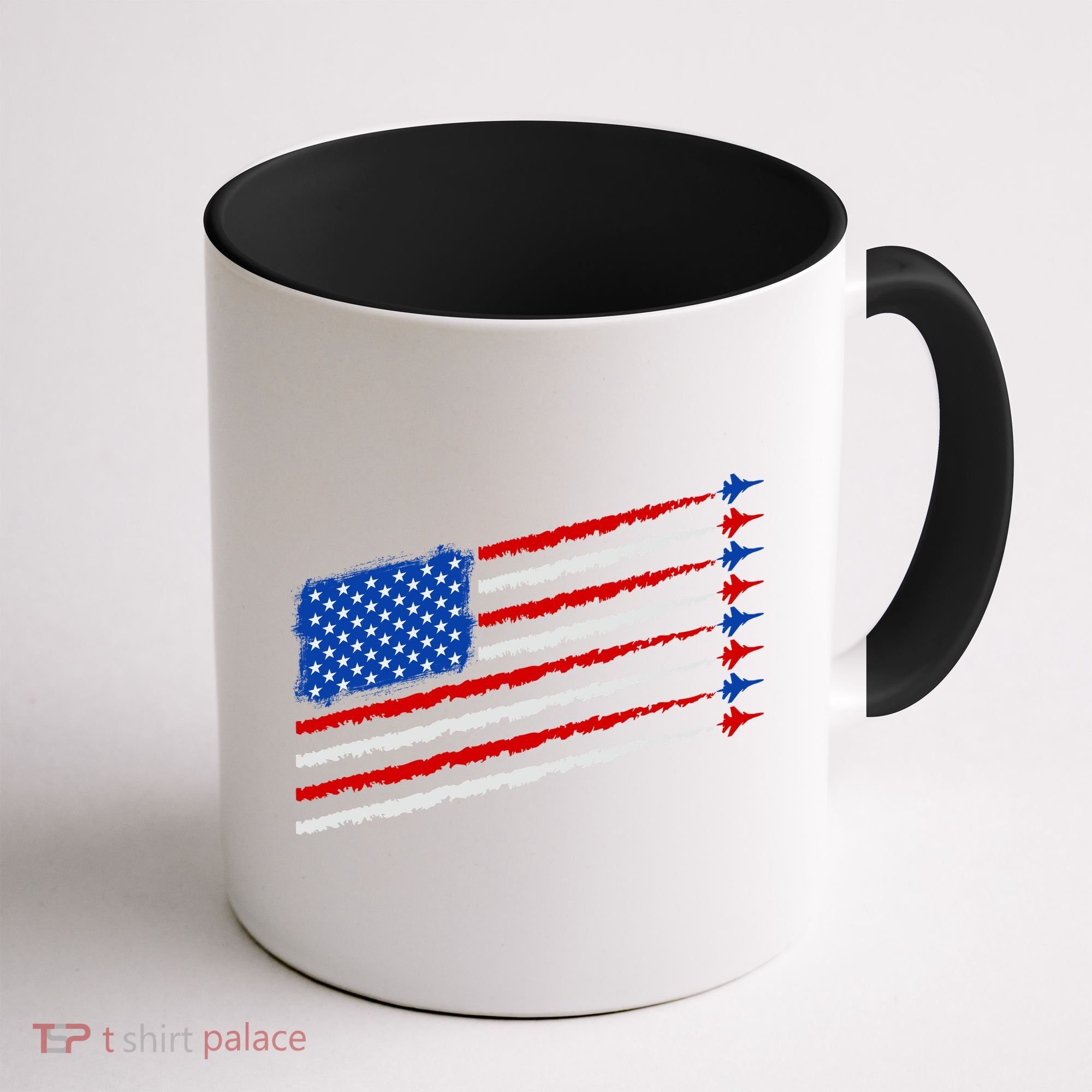 Cool USA American Flag Air Show Jet Planes Coffee Mug