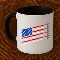 Cool USA American Flag Air Show Jet Planes Coffee Mug thumb 2