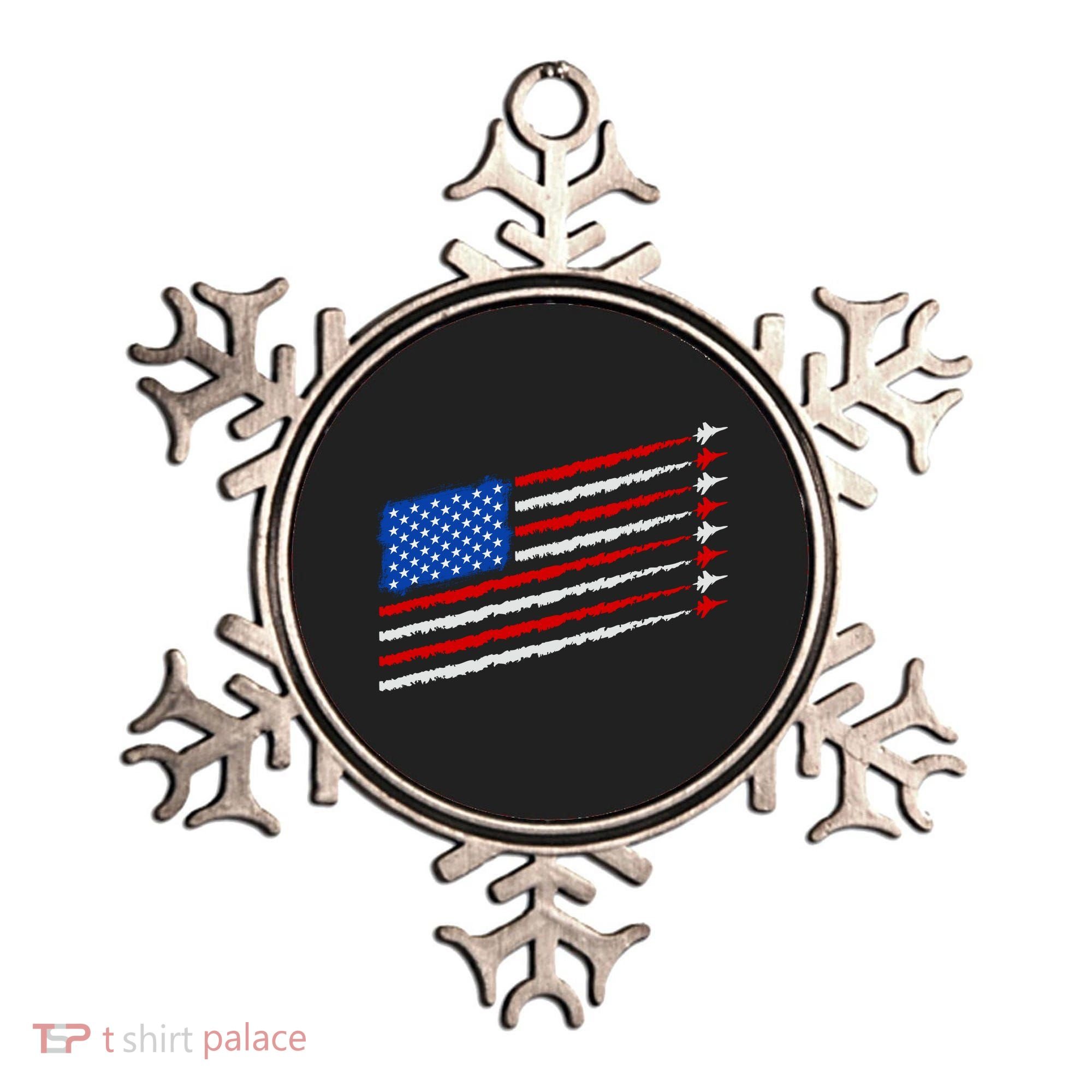Cool USA American Flag Air Show Jet Planes Ornament