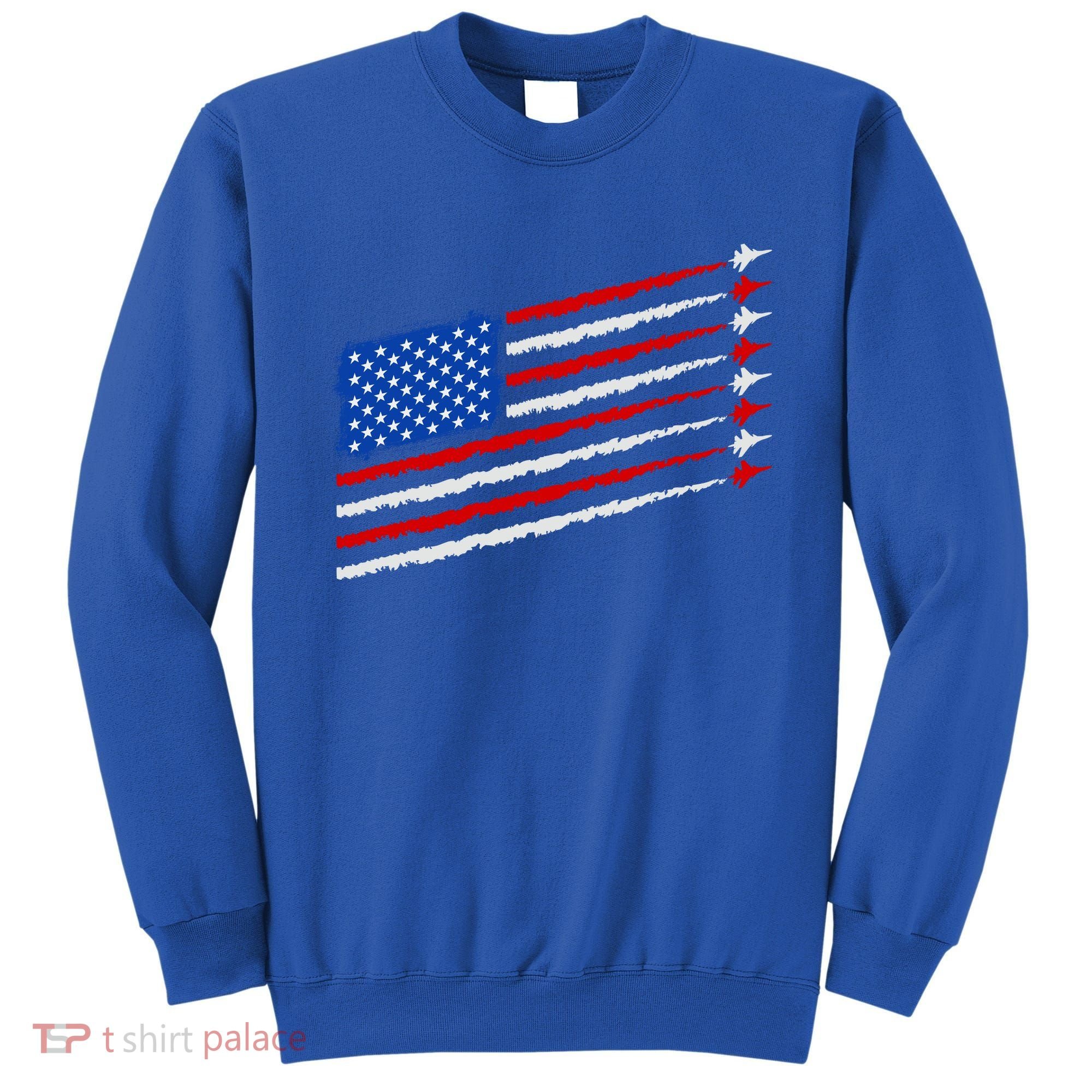 Cool USA American Flag Air Show Jet Planes Sweatshirt