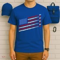 Cool USA American Flag Air Show Jet Planes T-Shirt thumb 6