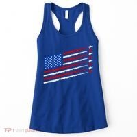 Cool USA American Flag Air Show Jet Planes Women's Tank Top thumb 0