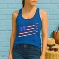 Cool USA American Flag Air Show Jet Planes Women's Tank Top thumb 2