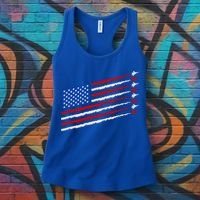 Cool USA American Flag Air Show Jet Planes Women's Tank Top thumb 3
