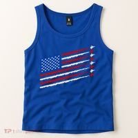 Cool USA American Flag Air Show Jet Planes Tank Top thumb 2