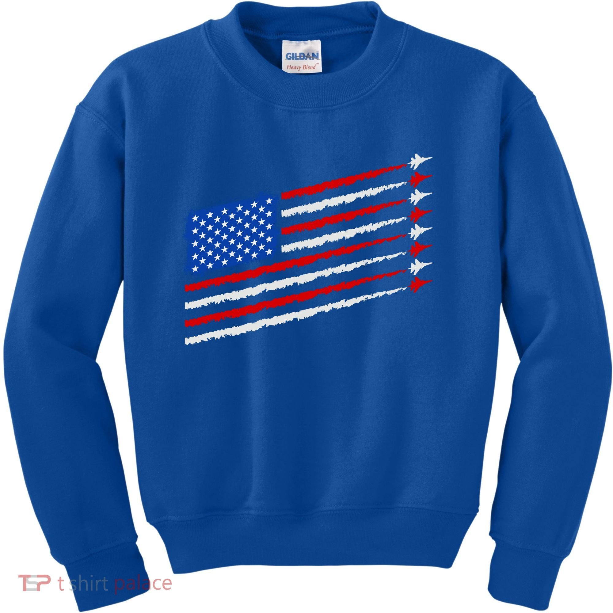 Cool USA American Flag Air Show Jet Planes Kids Sweatshirt