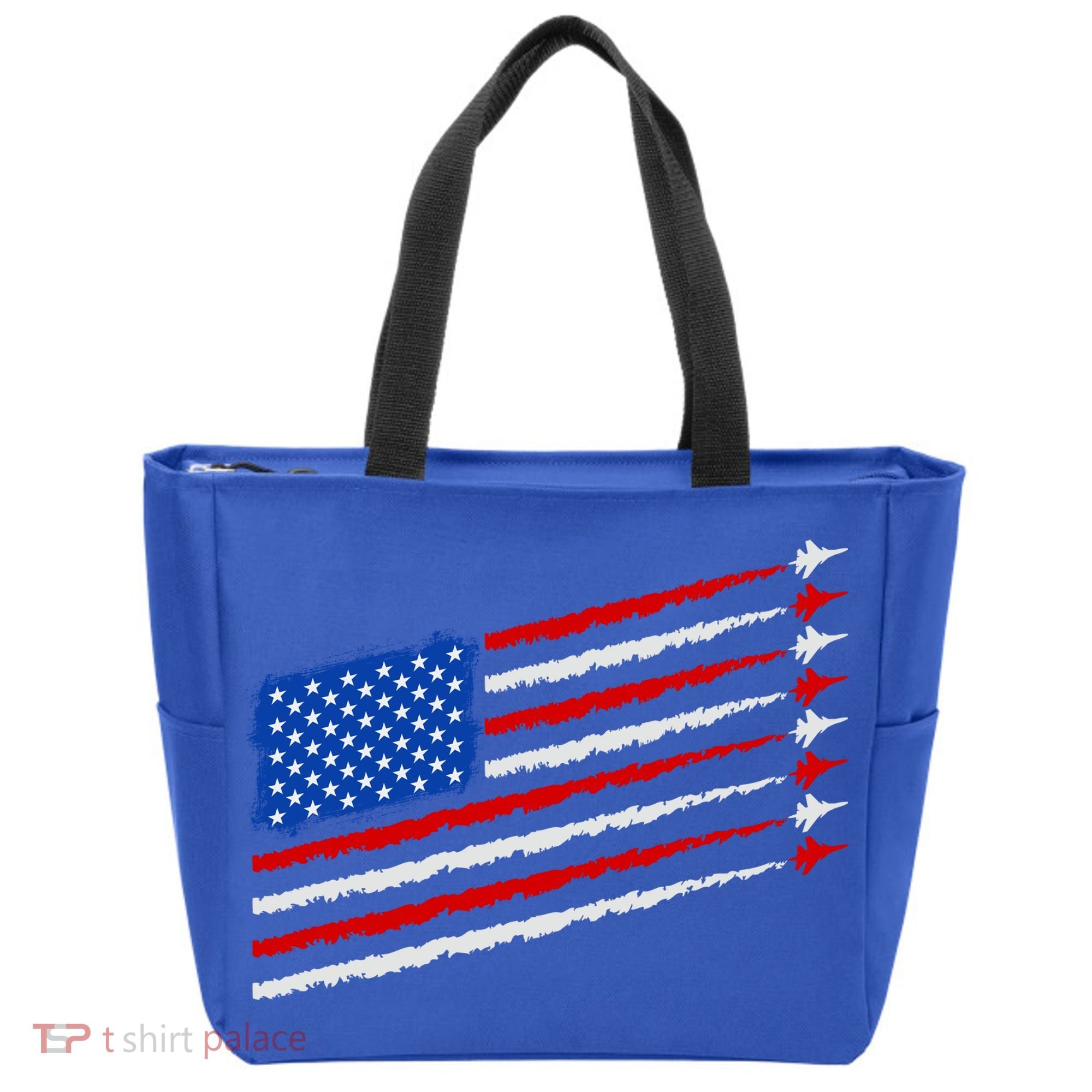 Cool USA American Flag Air Show Jet Planes Tote Bag