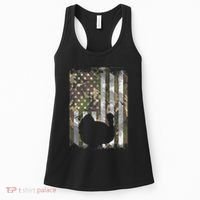 Camo Us America Flag Turkey Day Hunting Thanksgiving Gift Women's Tank Top thumb 0