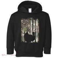 Camo Us America Flag Turkey Day Hunting Thanksgiving Gift Toddler Hoodie thumb 0