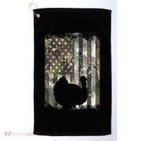 Camo Us America Flag Turkey Day Hunting Thanksgiving Gift Golf Towel thumb 0