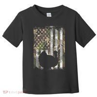 Camo Us America Flag Turkey Day Hunting Thanksgiving Gift Toddler T-Shirt thumb 0