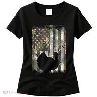 Camo Us America Flag Turkey Day Hunting Thanksgiving Gift Women's T-Shirt thumb 0