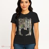 Camo Us America Flag Turkey Day Hunting Thanksgiving Gift Women's T-Shirt thumb 4