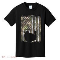 Camo Us America Flag Turkey Day Hunting Thanksgiving Gift Kids T-Shirt thumb 0