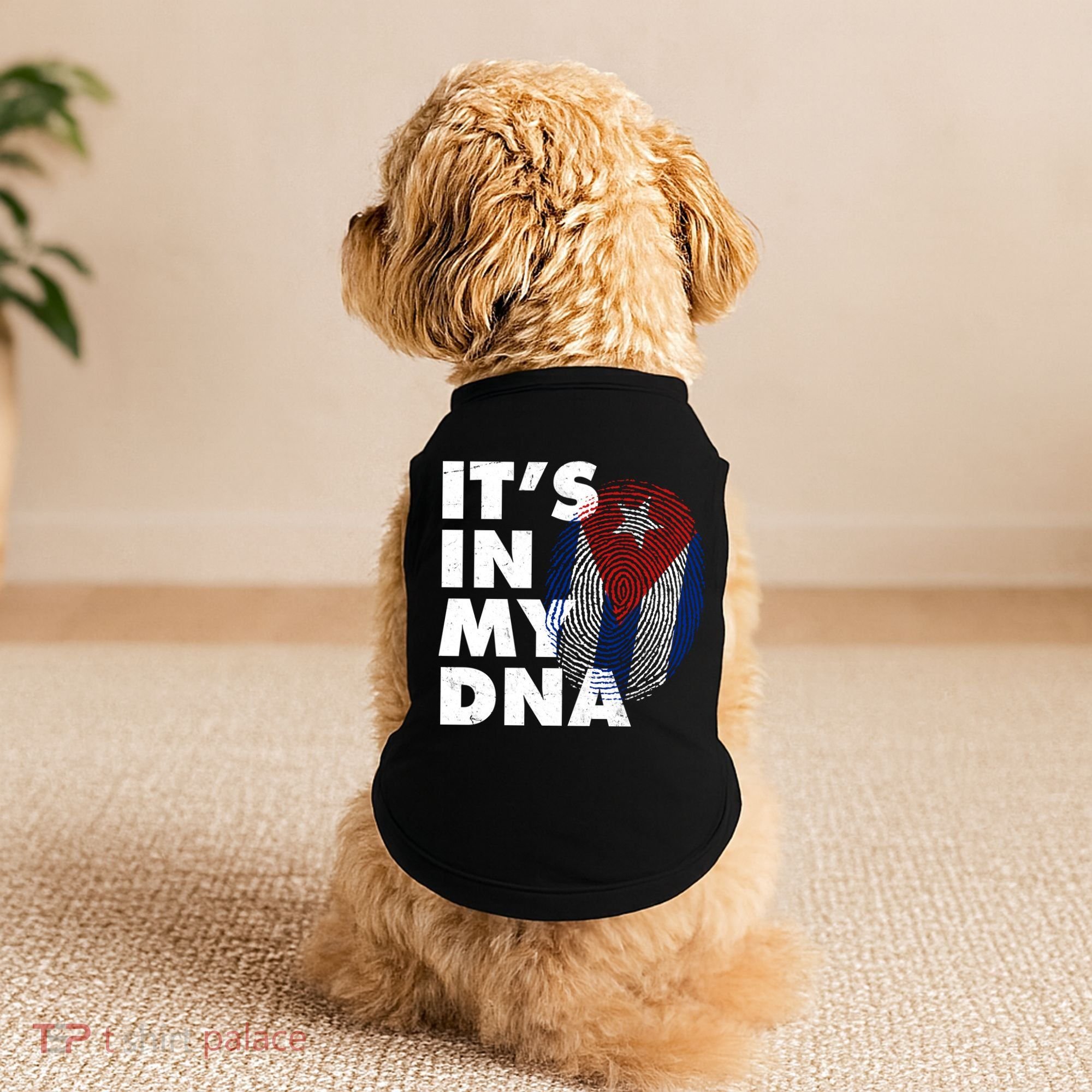 Cuba It's In My DNA Cuban Flag Fingerprint Doggie Tank