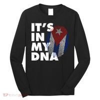 Cuba It's In My DNA Cuban Flag Fingerprint Long Sleeve Shirt thumb 0
