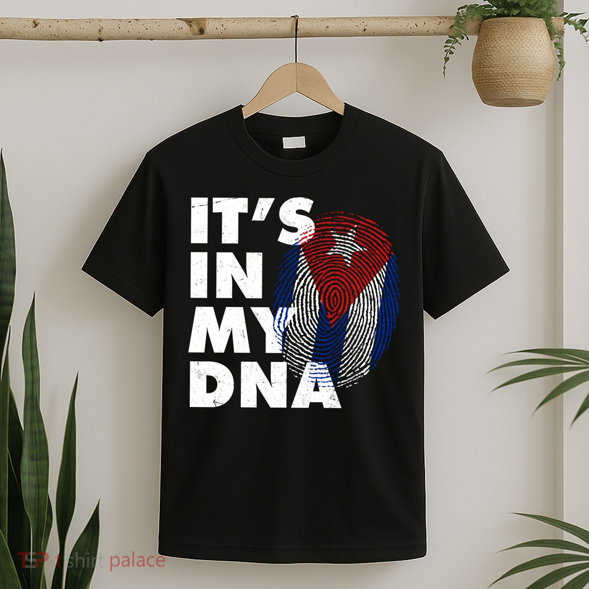 Cuba It's In My DNA Cuban Flag Fingerprint T-Shirt