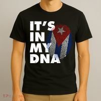 Cuba It's In My DNA Cuban Flag Fingerprint T-Shirt thumb 3