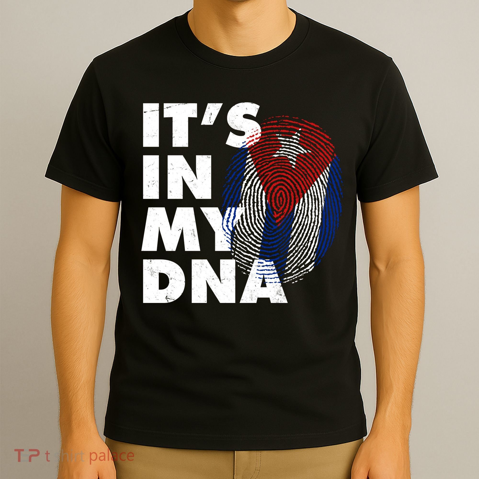 Cuba It's In My DNA Cuban Flag Fingerprint T-Shirt