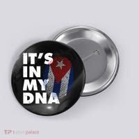 Cuba It's In My DNA Cuban Flag Fingerprint Button thumb 0