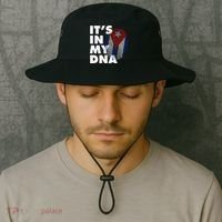 Cuba It's In My DNA Cuban Flag Fingerprint Bucket Hat thumb 2
