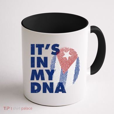 Cuba It's In My DNA Cuban Flag Fingerprint Coffee Mug back