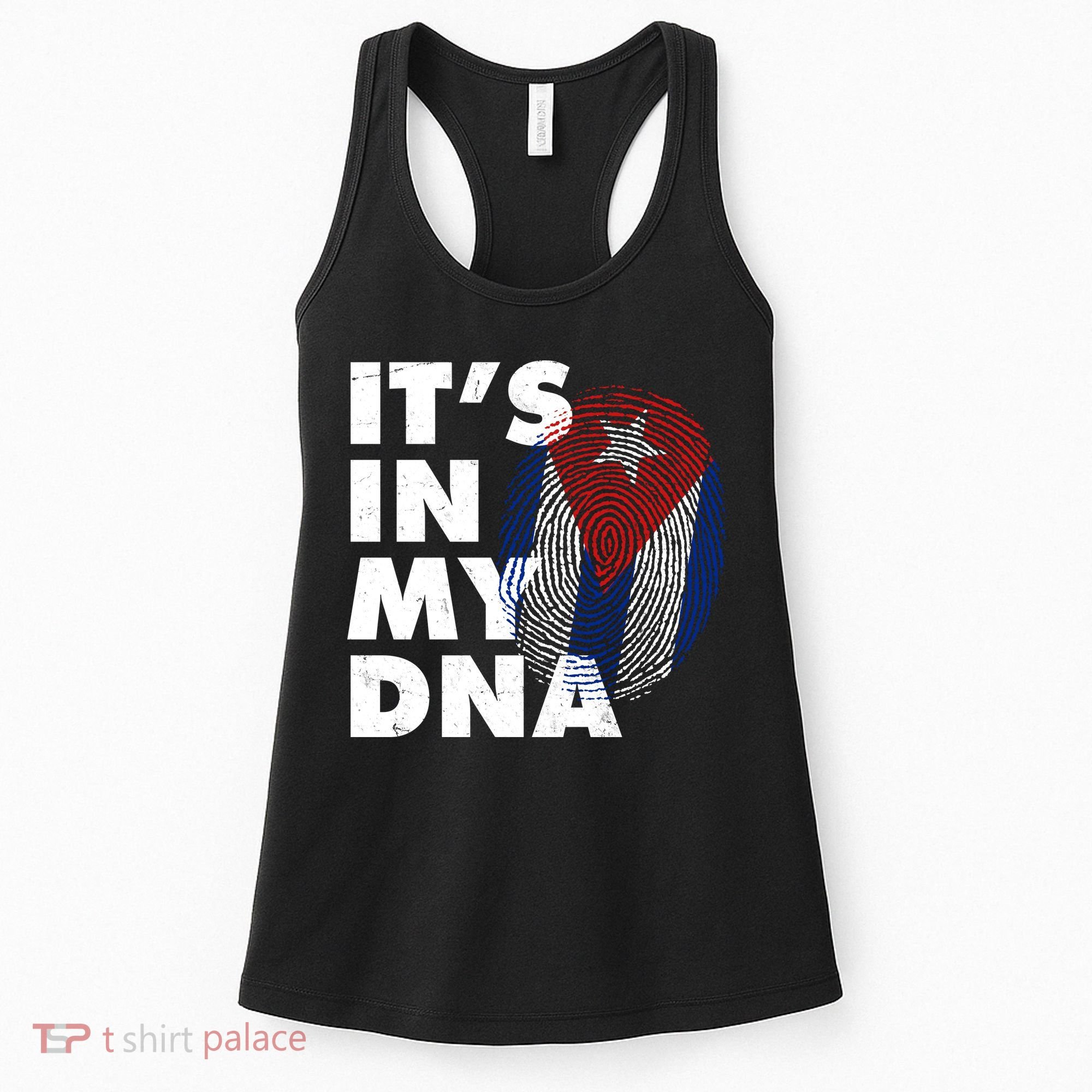 Cuba It's In My DNA Cuban Flag Fingerprint Women's Tank Top