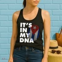 Cuba It's In My DNA Cuban Flag Fingerprint Women's Tank Top thumb 2