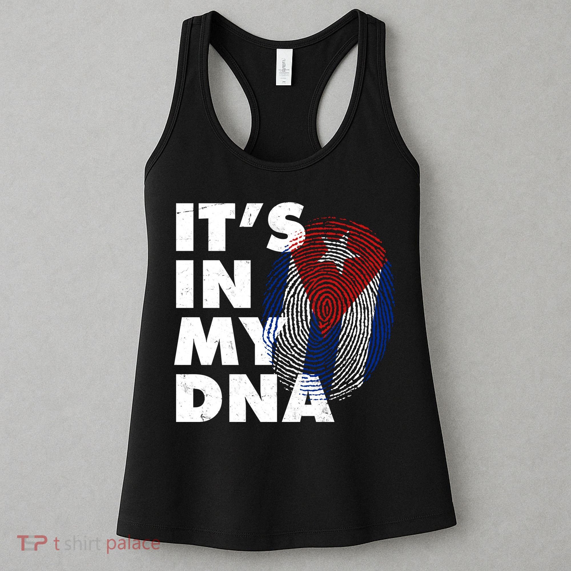 Cuba It's In My DNA Cuban Flag Fingerprint Women's Tank Top