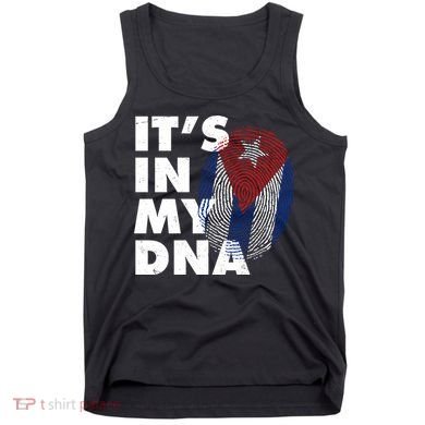 Cuba It's In My DNA Cuban Flag Fingerprint Tank Top