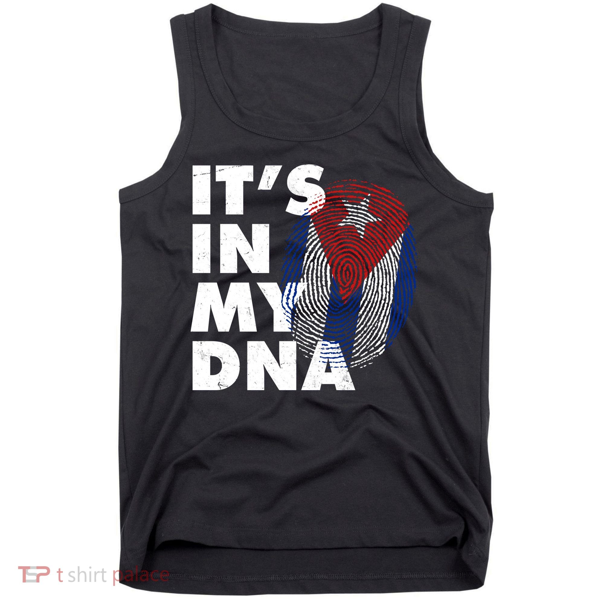 Cuba It's In My DNA Cuban Flag Fingerprint Tank Top
